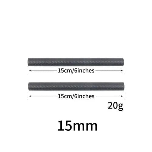 Planet Gates 15mm 6inch 2 pcs 15mm Carbon Fiber Rod 6"/8"/10"/12"/16" for DSLR Rail Support System