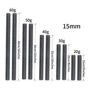 Planet Gates 15mm 6inch 2 pcs 15mm Carbon Fiber Rod 6"/8"/10"/12"/16" for DSLR Rail Support System