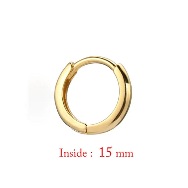 Planet Gates 15mm-gold-1pc Single Minimal Gold Color Tiny Cartilage Hoop Earrings Glossy Earring Piercing Accessory Trendy Small Huggie Women Hoops For Men