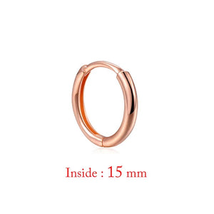 Planet Gates 15mm-rose gold-1pc Single Minimal Gold Color Tiny Cartilage Hoop Earrings Glossy Earring Piercing Accessory Trendy Small Huggie Women Hoops For Men