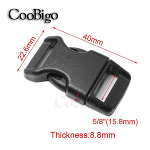 Planet Gates 15mm Webbing 10pcs Quick Side Release Buckle Clip for Paracord Bracelet Outdoor Backpack Bag Strap 10mm 15mm 20mm 25mm Plastic Black Curved