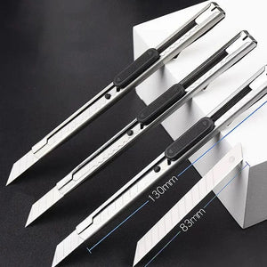 Planet Gates 15pcs and knife 16pcs Utility Knife Stainless Steel Paper Cut Box Cutter Tools Kit Non-Slip Blades Unboxing Knife Handicraft Carving Tools