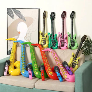 Planet Gates 15Pcs Inflatable Instruments Toy Music Balloons Set Simulation Instrument Guitars Saxophones Microphones Party Toy