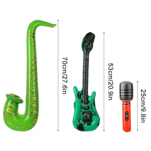 Planet Gates 15Pcs Inflatable Instruments Toy Music Balloons Set Simulation Instrument Guitars Saxophones Microphones Party Toy