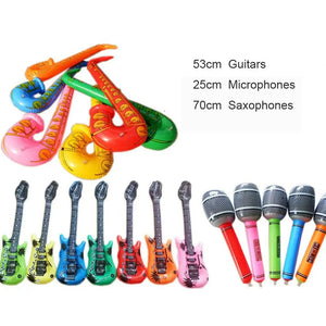 Planet Gates 15Pcs Inflatable Instruments Toy Music Balloons Set Simulation Instrument Guitars Saxophones Microphones Party Toy