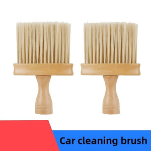 Planet Gates 16*10.5cm/6.29*4.13in Solid Wood Car Air Vent Dust Remover Brush, Car Dust Removal Brush Soft Bristle Brush Car Interior Car Cleaning Accessories