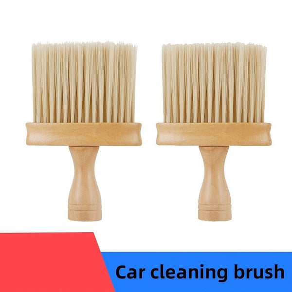 Planet Gates 16*10.5cm/6.29*4.13in Solid Wood Car Air Vent Dust Remover Brush, Car Dust Removal Brush Soft Bristle Brush Car Interior Car Cleaning Accessories