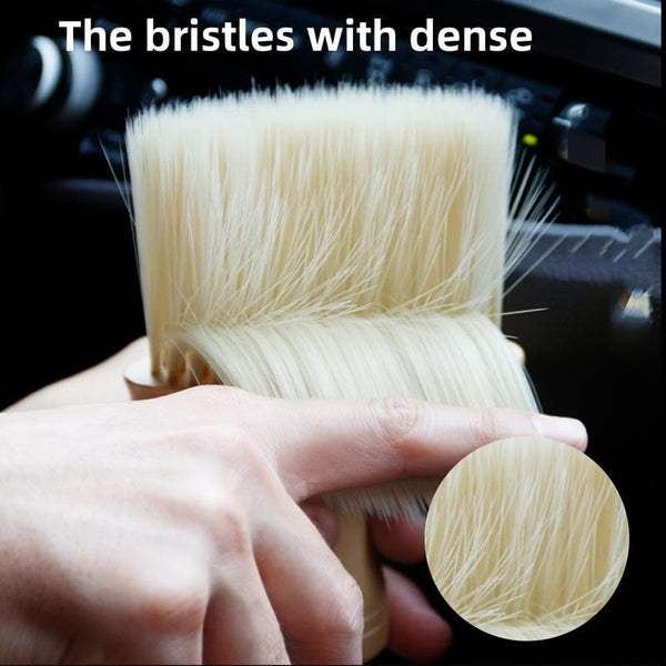 Planet Gates 16*10.5cm/6.29*4.13in Solid Wood Car Air Vent Dust Remover Brush, Car Dust Removal Brush Soft Bristle Brush Car Interior Car Cleaning Accessories