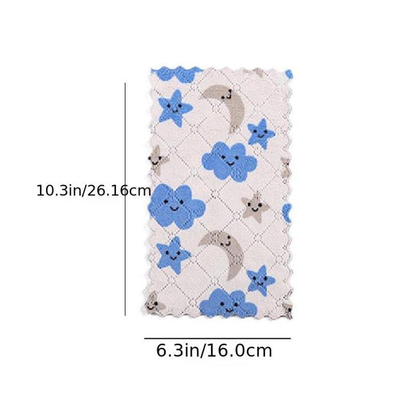 Planet Gates 16*27cm, 5pcs Pack 5pcs, Cute Coral Fleece Kitchen Rag - Double-Sided, Thickened Table Cloth for Easy Cleaning