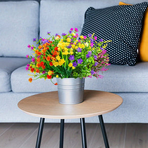 Planet Gates 16 Bundles 16 Bundles Outdoors Plastic Plants Artificial Flowers Faux Shrubs Fake Plants Greenery Wheat Grass UV Resistant for Spring Summer Garden Patio Window Box Office Table Kitchen Home Decoration