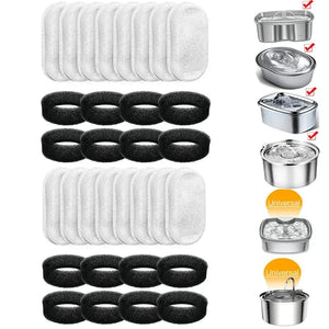 Planet Gates 16 sets 16 Sets Cat Water Fountain Filters for 108Oz/3.2L and 67Oz/2L Adjustable Water Flow Pet Water Fountain Cat Fountain Accessories