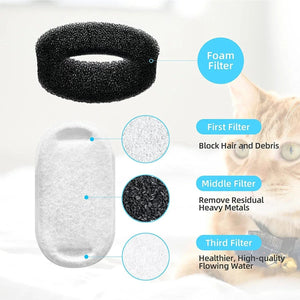 Planet Gates 16 sets 16 Sets Cat Water Fountain Filters for 108Oz/3.2L and 67Oz/2L Adjustable Water Flow Pet Water Fountain Cat Fountain Accessories