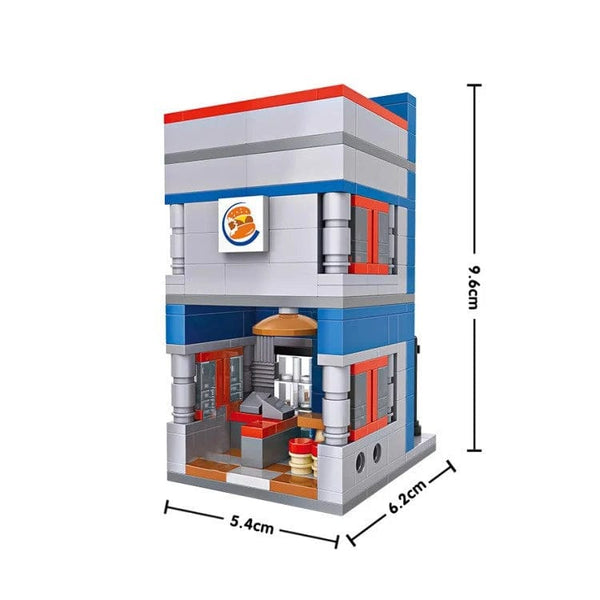 Planet Gates 1602 Mini Bricks City View Scene Mini Street Model Building Block Toys Gaming Room Candy Shop Toy Store Architecture Children DIY