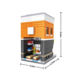 Planet Gates 1604 Mini Bricks City View Scene Mini Street Model Building Block Toys Gaming Room Candy Shop Toy Store Architecture Children DIY