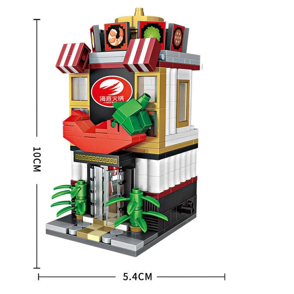 Planet Gates 1627 Mini Bricks City View Scene Mini Street Model Building Block Toys Gaming Room Candy Shop Toy Store Architecture Children DIY