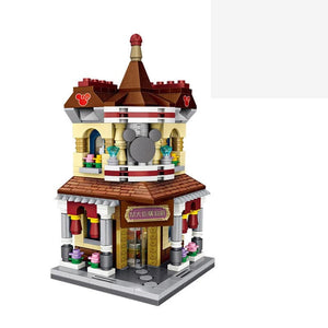 Planet Gates 1632 Mini Bricks City View Scene Mini Street Model Building Block Toys Gaming Room Candy Shop Toy Store Architecture Children DIY