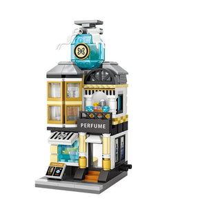 Planet Gates 1634 Mini Bricks City View Scene Mini Street Model Building Block Toys Gaming Room Candy Shop Toy Store Architecture Children DIY