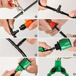 Planet Gates 164ft DIY Garden Drip Irrigation System - Easily Adjust Watering Amount & Save Time & Water!