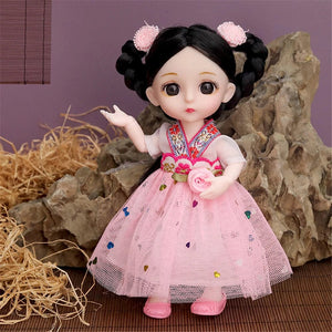 Planet Gates 16cm Princess BJD 1/12 Doll with Clothes and Shoes Movable 13 Joints Cute Sweet Face Girl Gift Child Toys