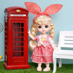 Planet Gates 16cm Princess BJD 1/12 Doll with Clothes and Shoes Movable 13 Joints Cute Sweet Face Girl Gift Child Toys