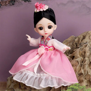 Planet Gates 16cm Princess BJD 1/12 Doll with Clothes and Shoes Movable 13 Joints Cute Sweet Face Girl Gift Child Toys