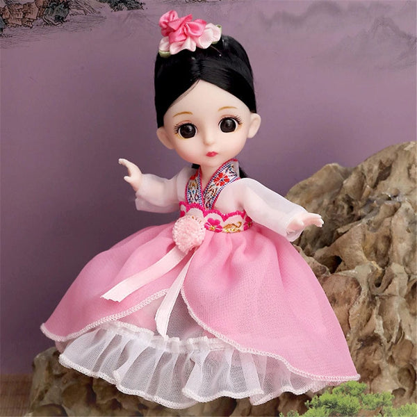 Planet Gates 16cm Princess BJD 1/12 Doll with Clothes and Shoes Movable 13 Joints Cute Sweet Face Girl Gift Child Toys