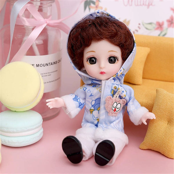 Planet Gates 16cm Princess BJD 1/12 Doll with Clothes and Shoes Movable 13 Joints Cute Sweet Face Girl Gift Child Toys