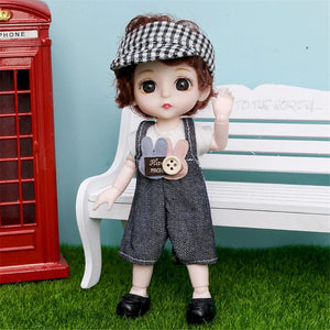 Planet Gates 16cm Princess BJD 1/12 Doll with Clothes and Shoes Movable 13 Joints Cute Sweet Face Girl Gift Child Toys