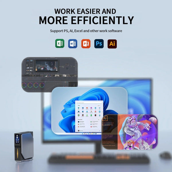 Planet Gates 16GB / 512GB EU FIREBAT S1 Mini PC 12th Alder Lake N100 16GB 512GB DDR4 MiniPC Gamers Desktops WiFi5 BT4.2 Computer RGB Visualization