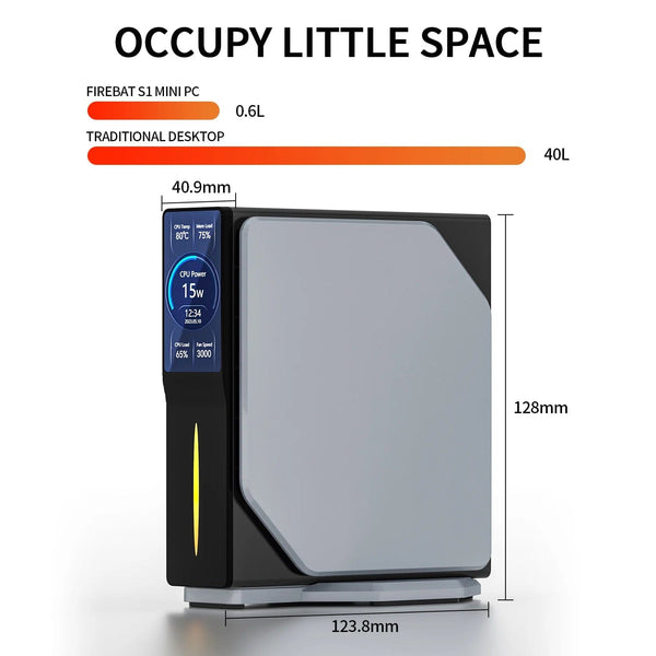 Planet Gates 16GB / 512GB EU FIREBAT S1 Mini PC 12th Alder Lake N100 16GB 512GB DDR4 MiniPC Gamers Desktops WiFi5 BT4.2 Computer RGB Visualization