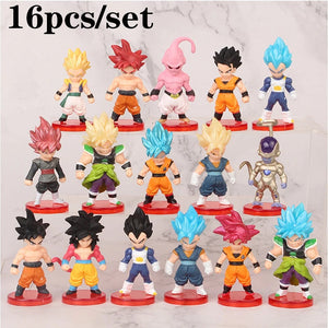 Planet Gates 16pcs 8-21PCS Dragon Ball Z Set Super Son Goku Vegeta Broly Buu Action Figure Anime Figurines Ultra Instinct Model Gifts Toys