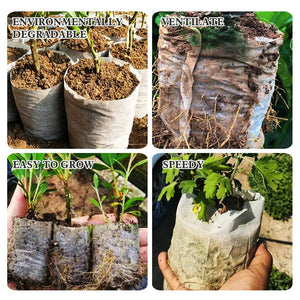 Planet Gates 16x18cm (100pcs) Biodegradable Nonwoven Fabric Nursery Plant Grow Bags Seedling Growing Planter Planting Pots Garden Eco-Friendly Ventilate Bag