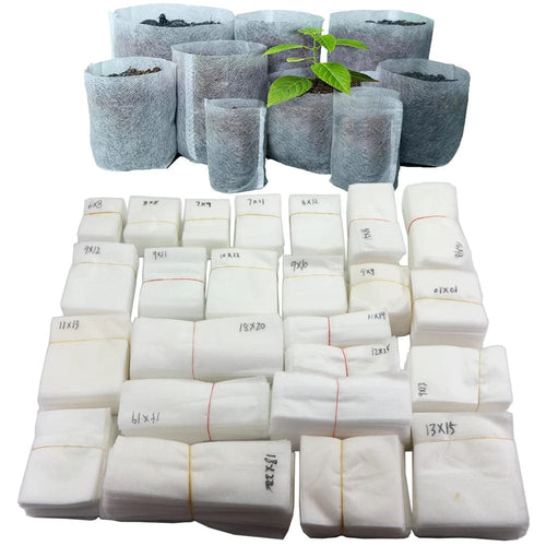Planet Gates 16x18cm (100pcs) Biodegradable Nonwoven Fabric Nursery Plant Grow Bags Seedling Growing Planter Planting Pots Garden Eco-Friendly Ventilate Bag