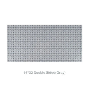 Planet Gates 16X32 Gray 32x32 Dots Double Sided Baseplate for Building Brick 16x16 City Classic Block Plates DIY Plastic Small Block Assembly Part Toy