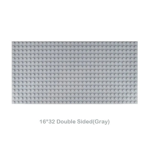 Planet Gates 16X32 Gray 32x32 Dots Double Sided Baseplate for Building Brick 16x16 City Classic Block Plates DIY Plastic Small Block Assembly Part Toy