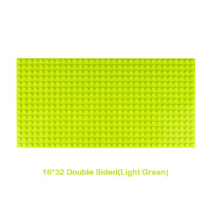 Planet Gates 16X32 Light Green 32x32 Dots Double Sided Baseplate for Building Brick 16x16 City Classic Block Plates DIY Plastic Small Block Assembly Part Toy
