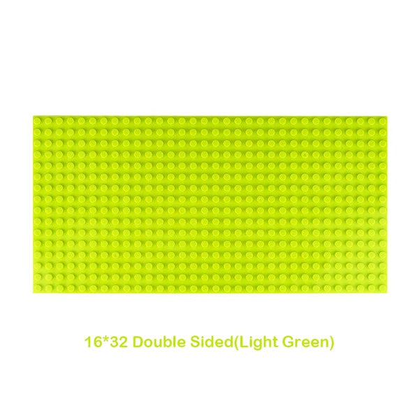 Planet Gates 16X32 Light Green 32x32 Dots Double Sided Baseplate for Building Brick 16x16 City Classic Block Plates DIY Plastic Small Block Assembly Part Toy