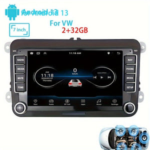 Planet Gates 17.78cm / 2+32GB For VW 7-Inch Android 13 Car Stereo GPS Car Navigation WiFi Touchscreen Car Radio With Cordless Phone WiFi Mirror Link FM RDS Radio