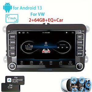 Planet Gates 17.78cm / 2+64GB+EQ+Carplay For VW 7-Inch Android 13 Car Stereo GPS Car Navigation WiFi Touchscreen Car Radio With Cordless Phone WiFi Mirror Link FM RDS Radio