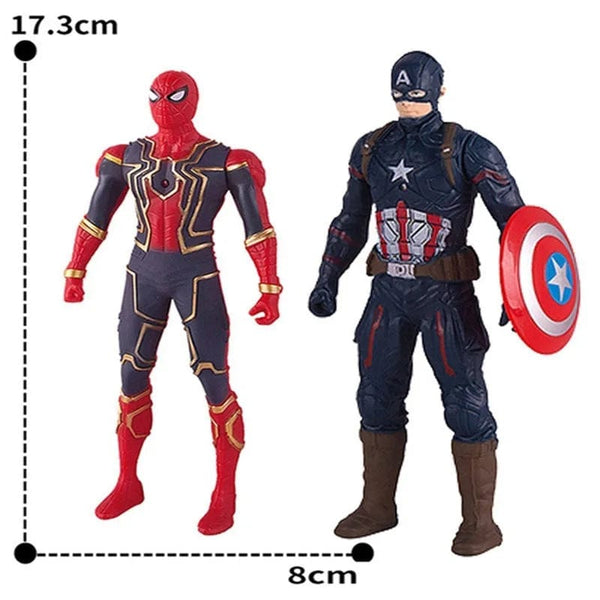 Planet Gates 17 Cm Children Toys Marvel Anime Figures Spiderman Hulk Action Figure Iron Man Cartoon Kids Toy Christmas Gift Glow Doll Hobbies