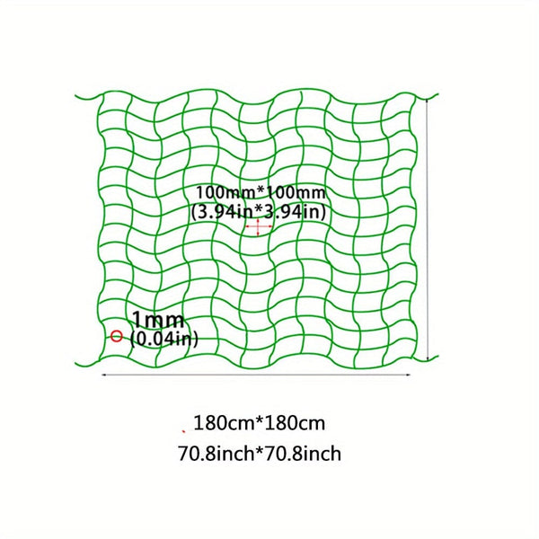 Planet Gates 179.83*179.83cm 1pc Garden Trellis For Climbing Plants Outdoor, Trellis Netting For Cucumber, Tomato, Plant Trellis Net With 10.16x10.16 Cm Mesh As Vegetable Trellis For Grape, Bean, Growing Pea