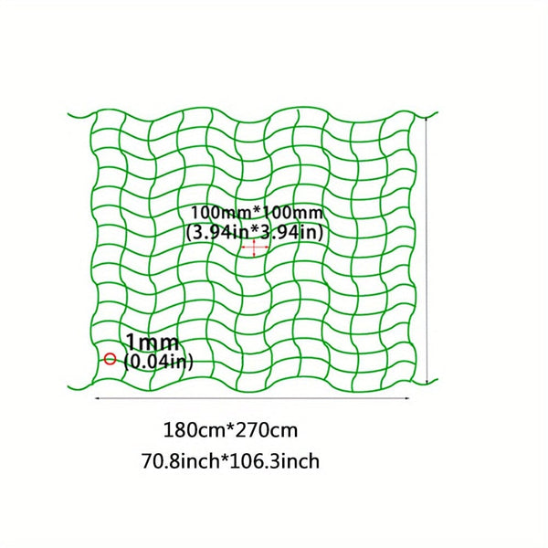 Planet Gates 179.83*270.0cm 1pc Garden Trellis For Climbing Plants Outdoor, Trellis Netting For Cucumber, Tomato, Plant Trellis Net With 10.16x10.16 Cm Mesh As Vegetable Trellis For Grape, Bean, Growing Pea