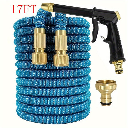 Planet Gates 17FT 1 Roll, New Retractable Water Hose Car Wash Flowers Magic Hose Magic Water Hose Home Car Wash Garden Hose 3 Times Retractable Spray Gun 5.18meter、25FT、15.24meter、22.86meter、30.48meter、38.1meter