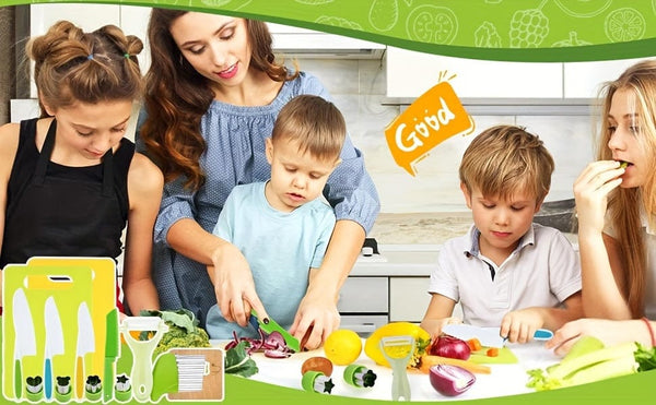 Planet Gates 17pcs Montessori Kitchen Tools Cooking Set - Real Cooking Experience for Kids