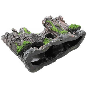 Planet Gates 17x6x13 cm Creative Castle Shape Fish Tank Ornaments Decoration Landscaping Resin Rockery Aquarium Resin Rockery Home Craft Ornaments D9262