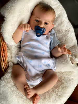 Planet Gates 18-20Inch Cameron Bebe Reborn Boy and Girl With Painted Hair 3D Painted Skin Handmade Lifelike Newborn Baby Doll