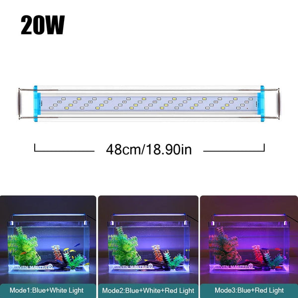 Planet Gates 18~70CM Super Bright Lamp LED Aquarium Light For Aquatic Plant Fish Tank Extensible Clip Lamp 90~260V