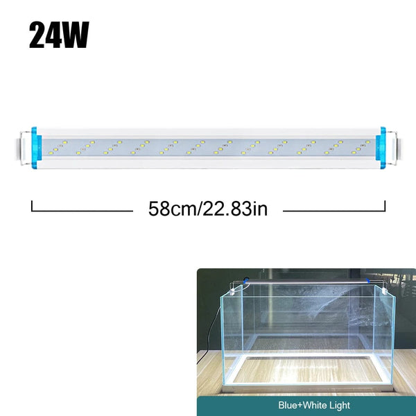 Planet Gates 18~70CM Super Bright Lamp LED Aquarium Light For Aquatic Plant Fish Tank Extensible Clip Lamp 90~260V