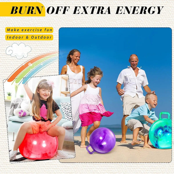 Planet Gates 18" Hopper Ball with Handle Bouncing Ball Marble Bouncy Balls Hopping Toys Inflatable Hop Ball Jumping Ball for Boys Girls