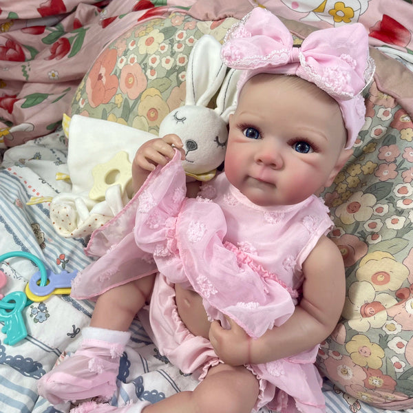 Planet Gates 18 Inch Finished Reborn Baby Doll Full Silicone Vinyl Girl Washable Bettie With Painted Lifelike 3D Skin Reborn Christmas Toys